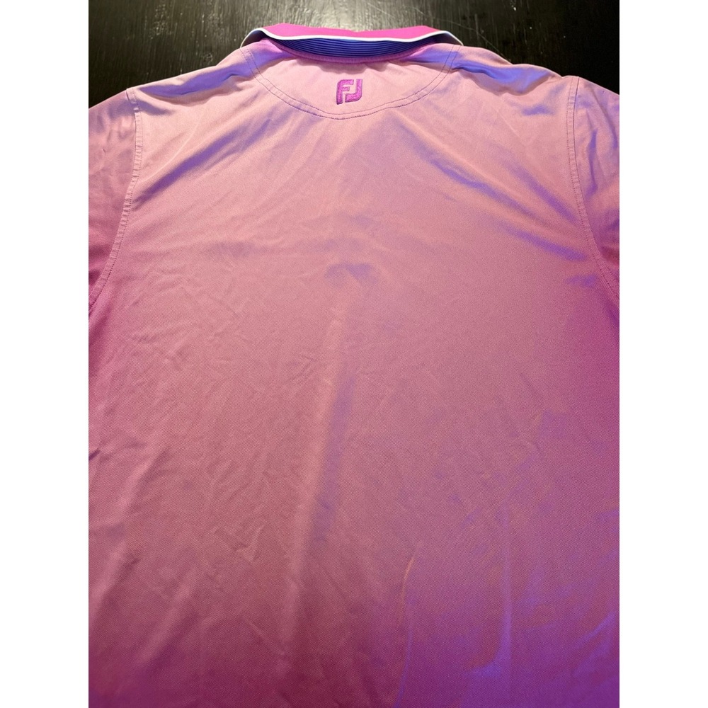 FootJoy FJ Golf Polo‎ Shirt Mens Medium Pink Performance DryJoy 1928 Embroidered - Picture 2 of 5